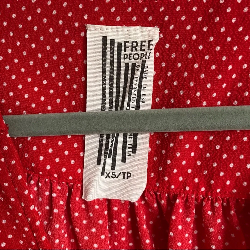 Free People Red Polka Dot Pin Up Retro Rockabilly Festival Lace Bodysuit X-Small